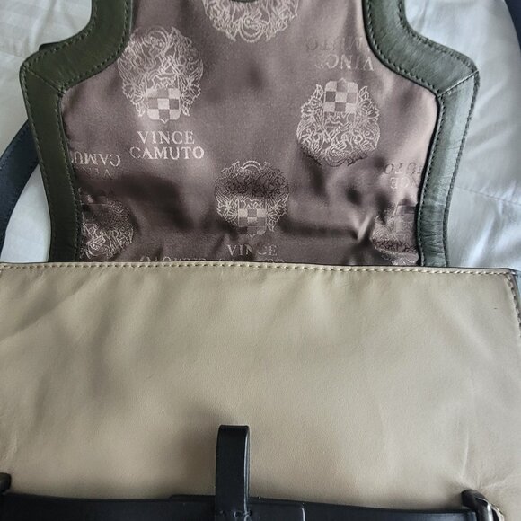 Vince Camuto Crossbody Purse Brown Green Tan - Picture 4 of 15